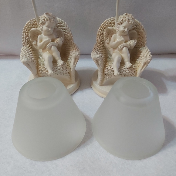 Cherub Resin Wicker Chair Tealight Holder/Lamps - Picture 12 of 15
